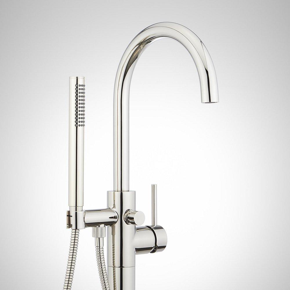 Signature Hardware Polished Nickel Single Handle Lever Floor Mount Filler 