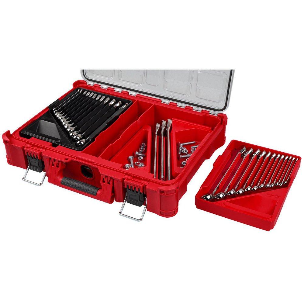 30PC METRIC & SAE COMBINATION WRENCH SET WITH PACKOUT ORGANIZER 