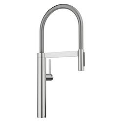 Single Handle Pull Down Kitchen Faucet in PVD Steel