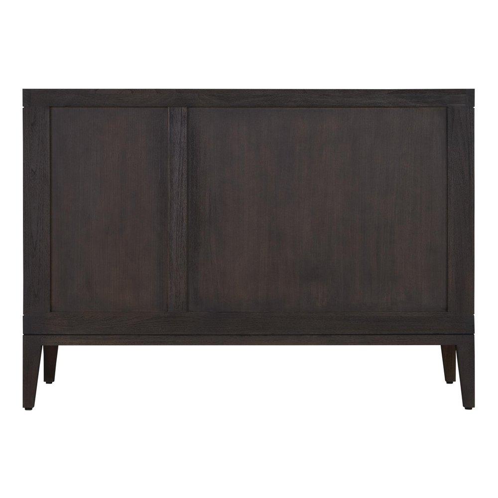 48 ALISO TEAK VANITY LEFT OFFSET RECT UNDERMOUNT SINK - CHARRED TIMBER BLACK - CARRARA - WIDESPREAD 