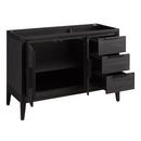 48 in. Floor Mount Vanity in Charred Timber Black with Carrara Marble 