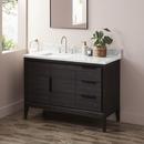 48 ALISO TEAK VANITY LEFT OFFSET RECT UNDERMOUNT SINK - CHARRED TIMBER BLACK - CARRARA - WIDESPREAD 