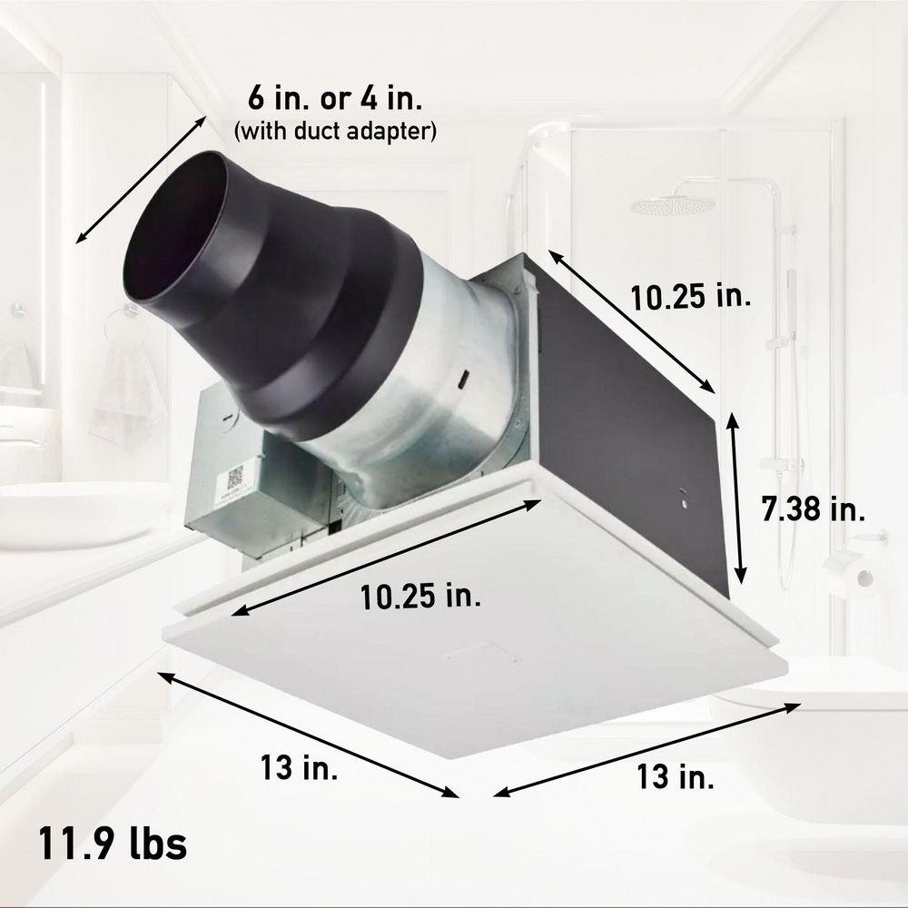 Panasonic White 30-110 CFM Ceiling Mount Architectural Deisgn Bathroom Ventilation Fan with Multi-Speed Motor in White - 0.3-0.8 Sones - Energy Star Rated 