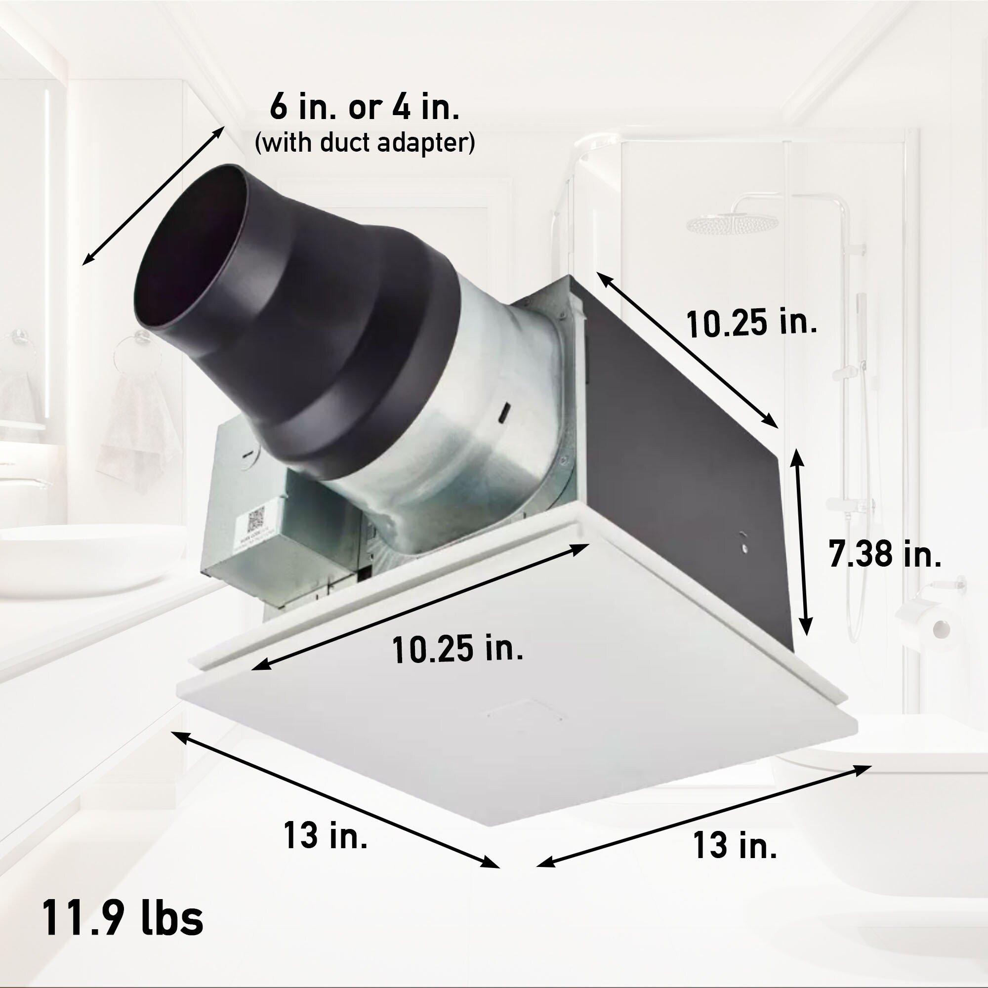 Panasonic White 30-110 CFM Ceiling Mount Architectural Deisgn Bathroom Ventilation Fan with Multi-Speed Motor in White - 0.3-0.8 Sones - Energy Star Rated 