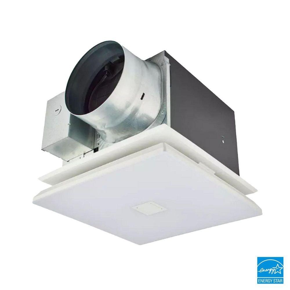 Panasonic White 30-110 CFM Ceiling Mount Architectural Deisgn Bathroom Ventilation Fan with Multi-Speed Motor in White - 0.3-0.8 Sones - Energy Star Rated 