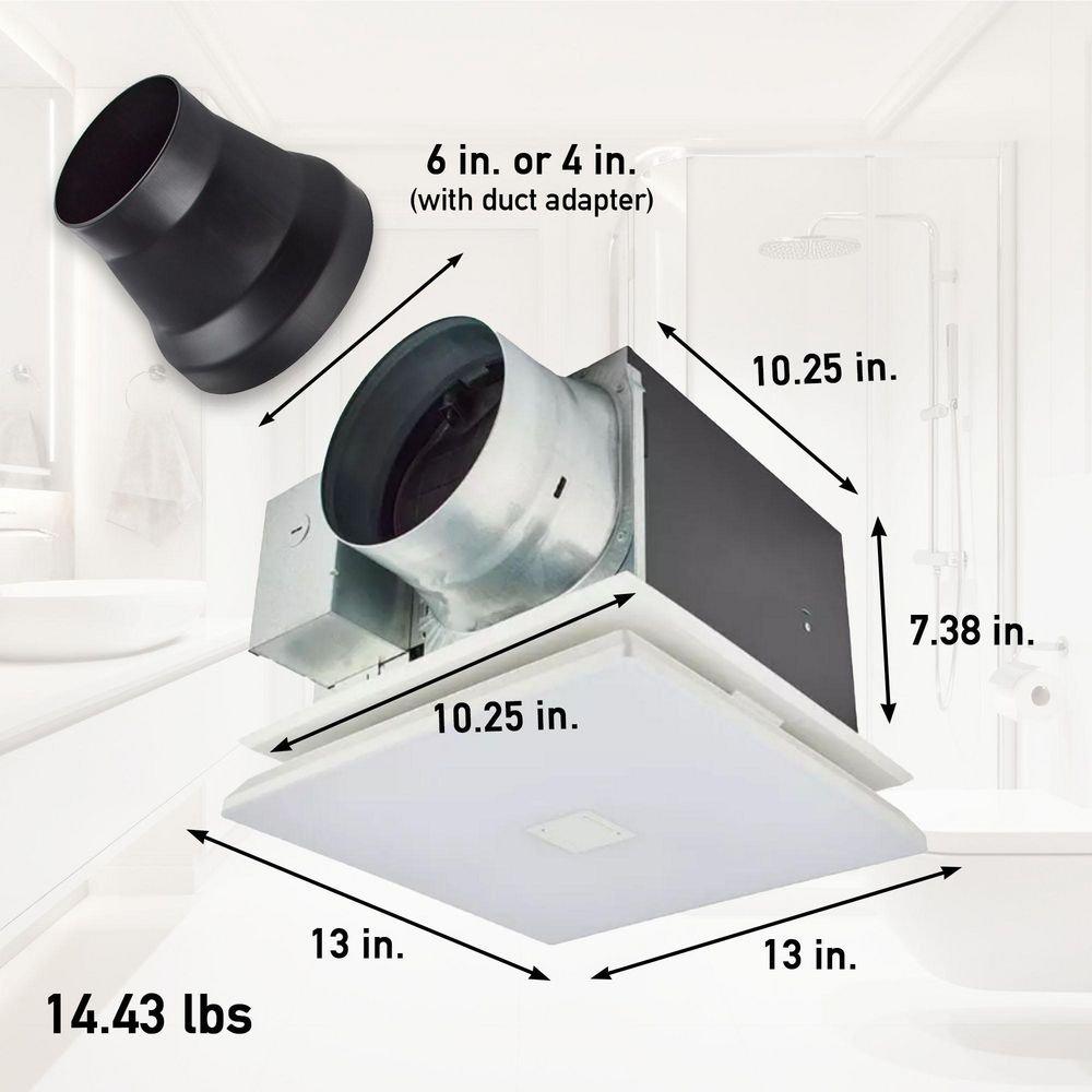 Panasonic White 30-110 CFM Ceiling Mount Architectural Deisgn Bathroom Ventilation Fan with Multi-Speed Motor in White - 0.3-0.8 Sones - Energy Star Rated 