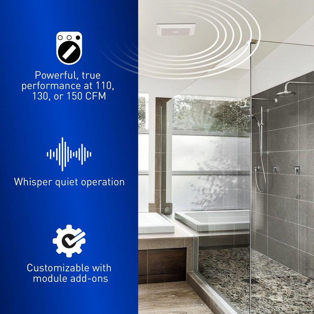 Panasonic White 110-130-150 CFM Ceiling Mount Ventilation Fan with Single-Speed Motor in White - 0.3-0.7 Sones - Energy Star Rated 