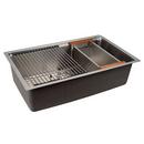 31 in. Undermount Stainless Steel Single Bowl Workstation Kitchen Sink 