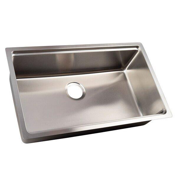31 in. Undermount Stainless Steel Single Bowl Workstation Kitchen Sink 