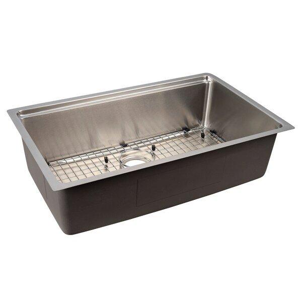 31 in. Undermount Stainless Steel Single Bowl Workstation Kitchen Sink 