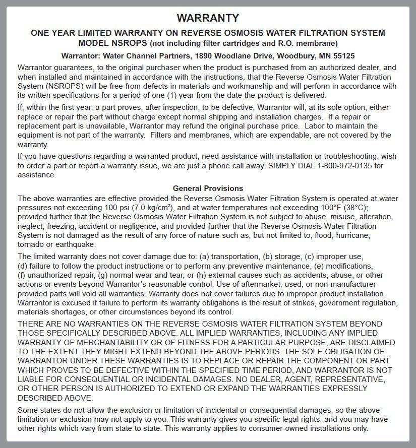 Reverse Osmosis Undersink Filtration System with Faucet 