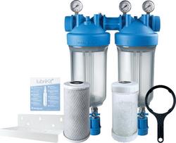 Duo 10 in. Whole House Scale & Corrosion Control Kit, 1 in. NPT, 3 Gauges and 2 Drain Kits, 1 Carbon CTO 5 Micron and 1 Canister of ScaleArmor&trade;