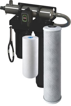 8 GPM Sediment ScaleArmor&trade; Pre-Filter Carbon Block Post Filter, 1 in. NPT, Plugged Drain Ports