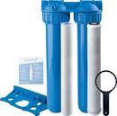 SOLUTION - 3P FILTER W/ COLLAR - DOUBLE 2.5X20 - BLUE SUMP - 3/4 NPT - BRACKET & WRENCH - 1 SEDIMENT CARTRIDGE WITH SCALEARMOR & 1 CARBON CTO 5 MICRON CARTRIDGE 