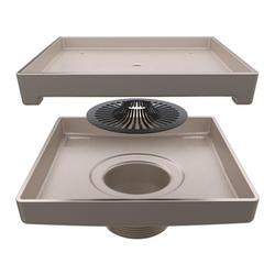 6 in. Drain with Tile Insert Grate in Brushed Nickel