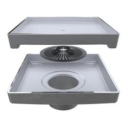 6 in. Drain with Tile Insert Grate in Polished Chrome