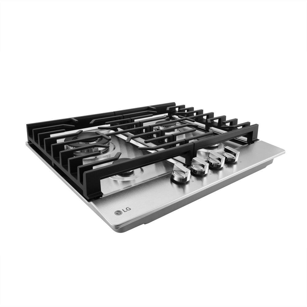 24 GAS COOKTOP 4 BURNER STAINLESS STEEL 