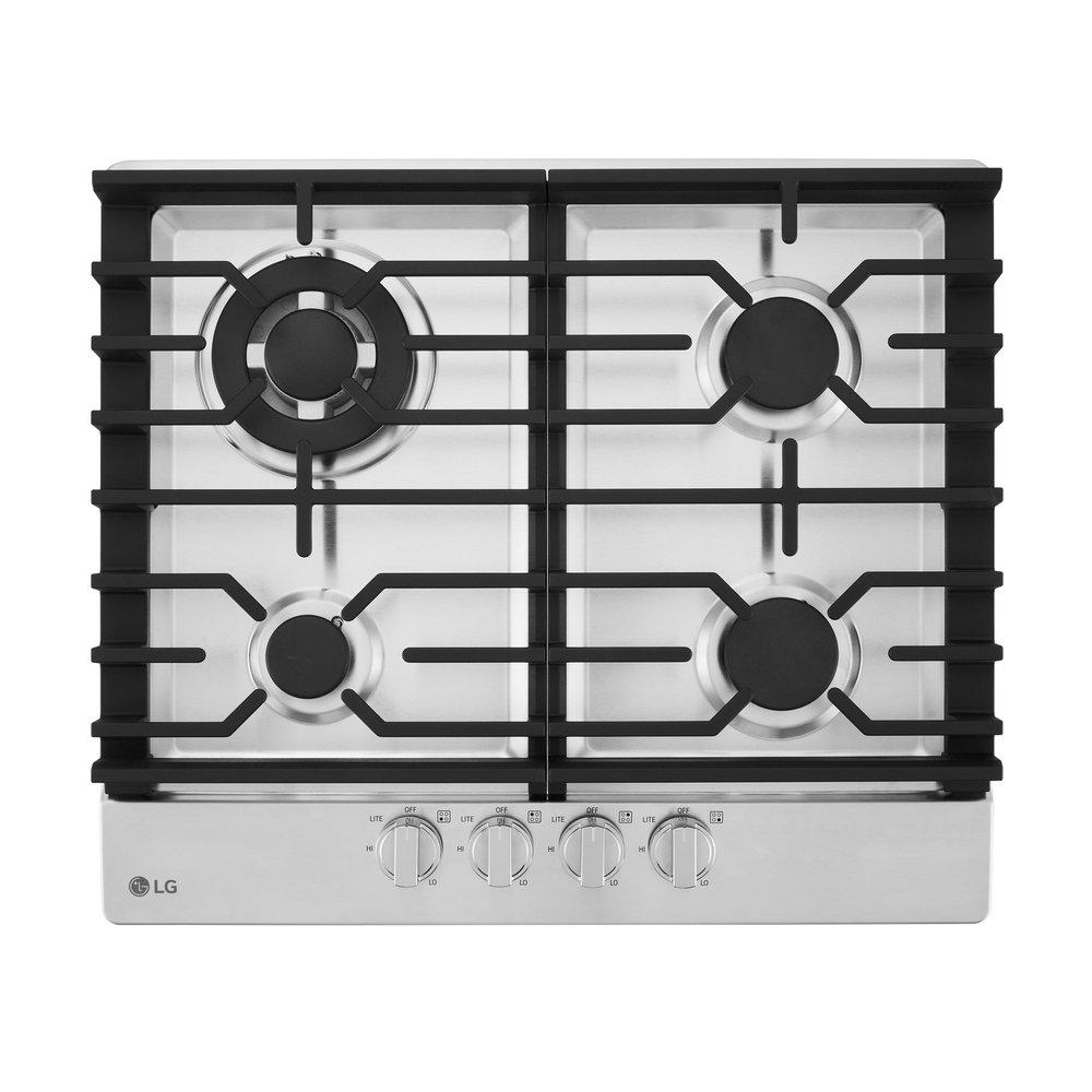 24 GAS COOKTOP 4 BURNER STAINLESS STEEL 