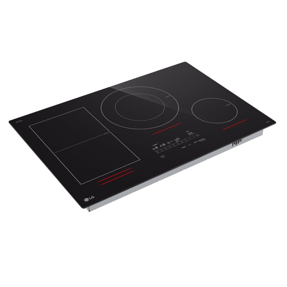 30 INDUCTION COOKTOP 4 ELEMENTS WHITE BACKLIT RED BAR BRIDGE THINQ 