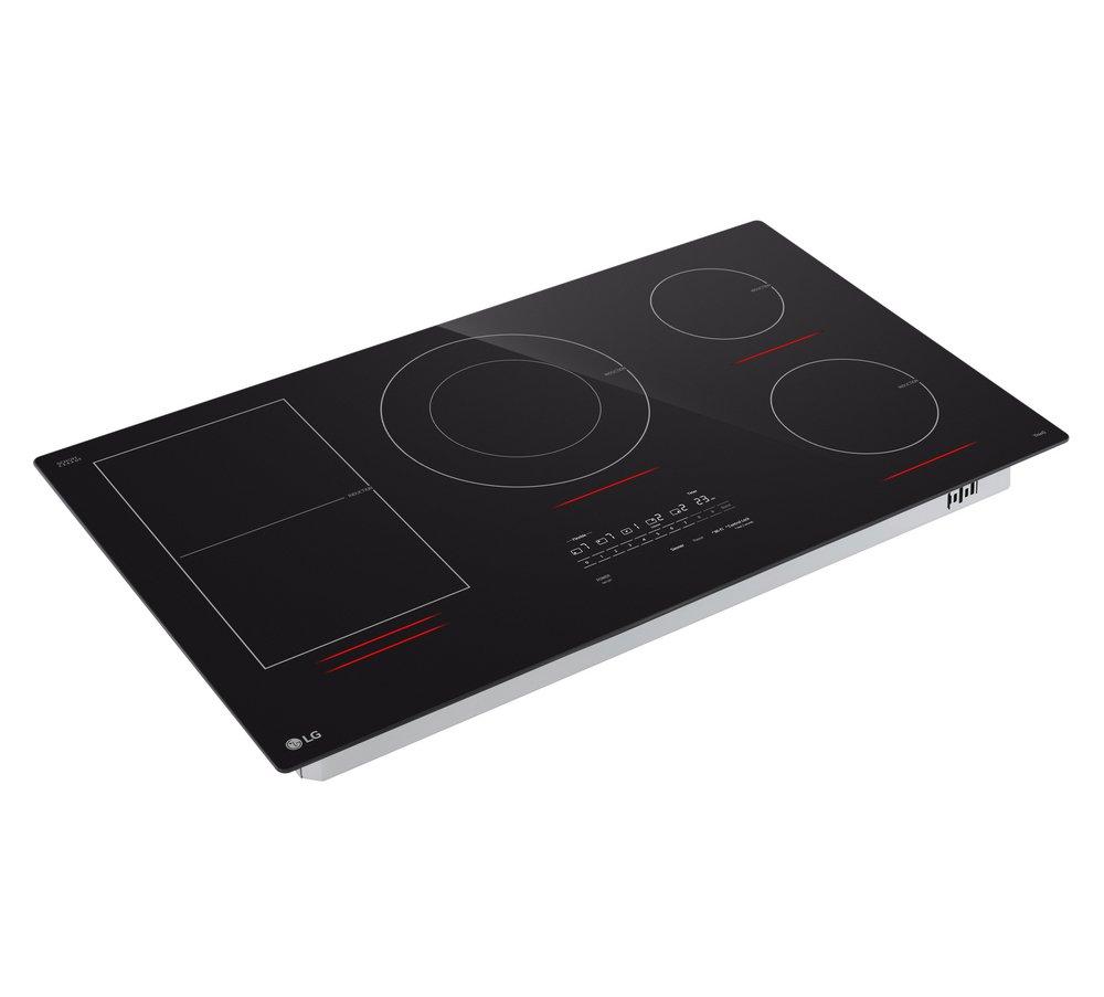 36 INDUCTION COOKTOP 5 ELEMENTS WHITE BACKLIT RED BAR BRIDGE THINQ 