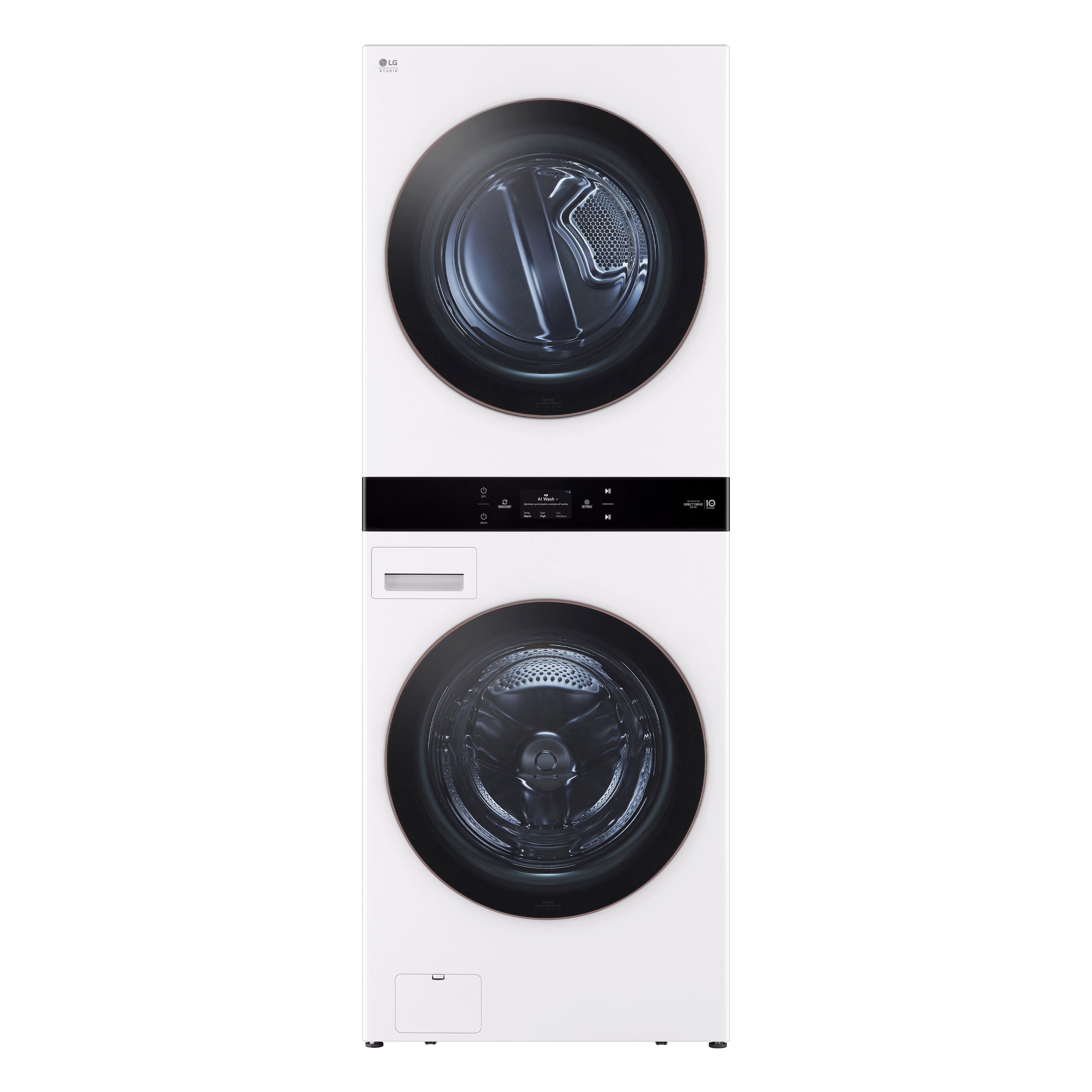 LG Studio 5.0 cu. ft. Washer 7.4 cu. ft. Electrictric Dryer Washtower in Essence White 