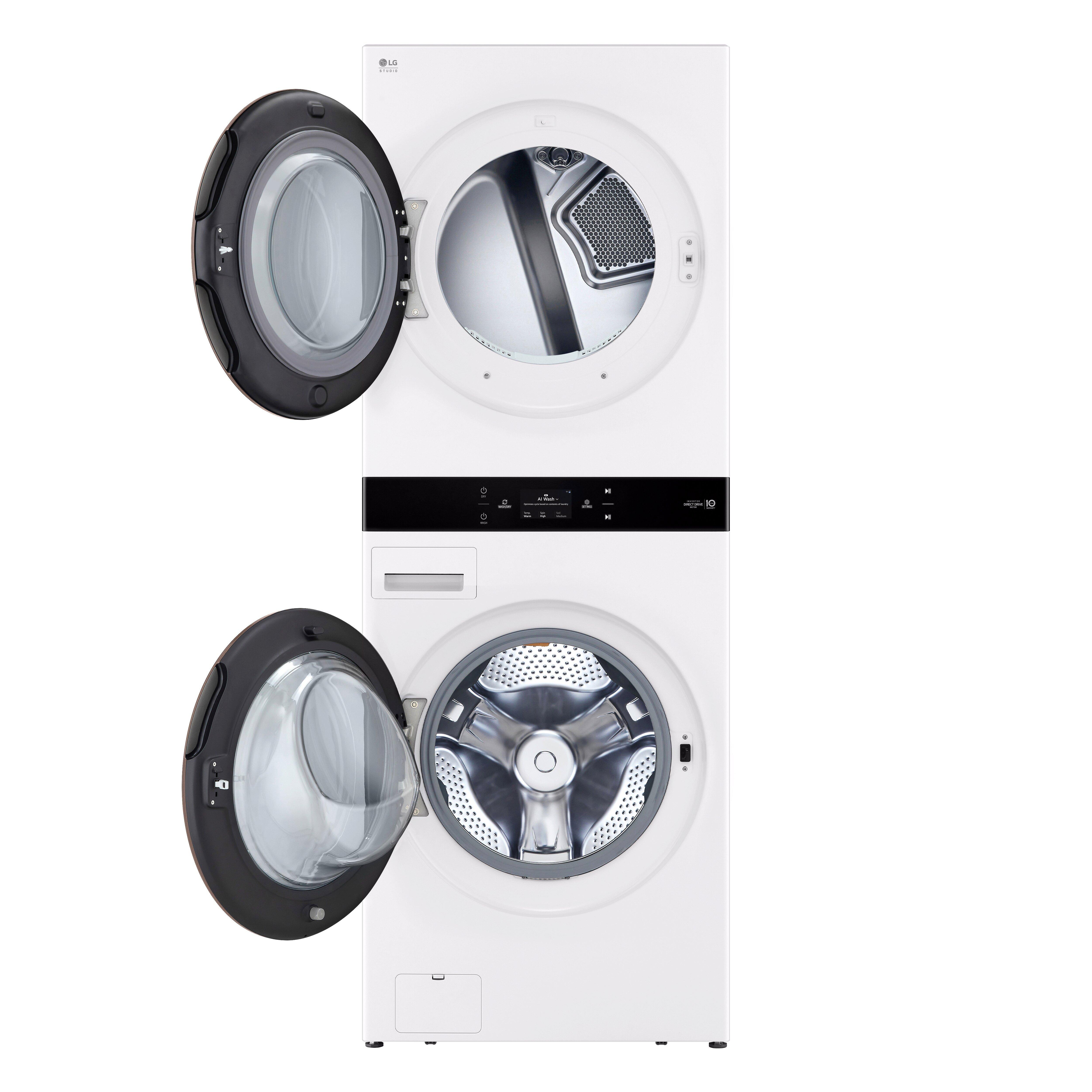 LG Studio 5.0 cu. ft. Washer 7.4 cu. ft. Electrictric Dryer Washtower in Essence White 
