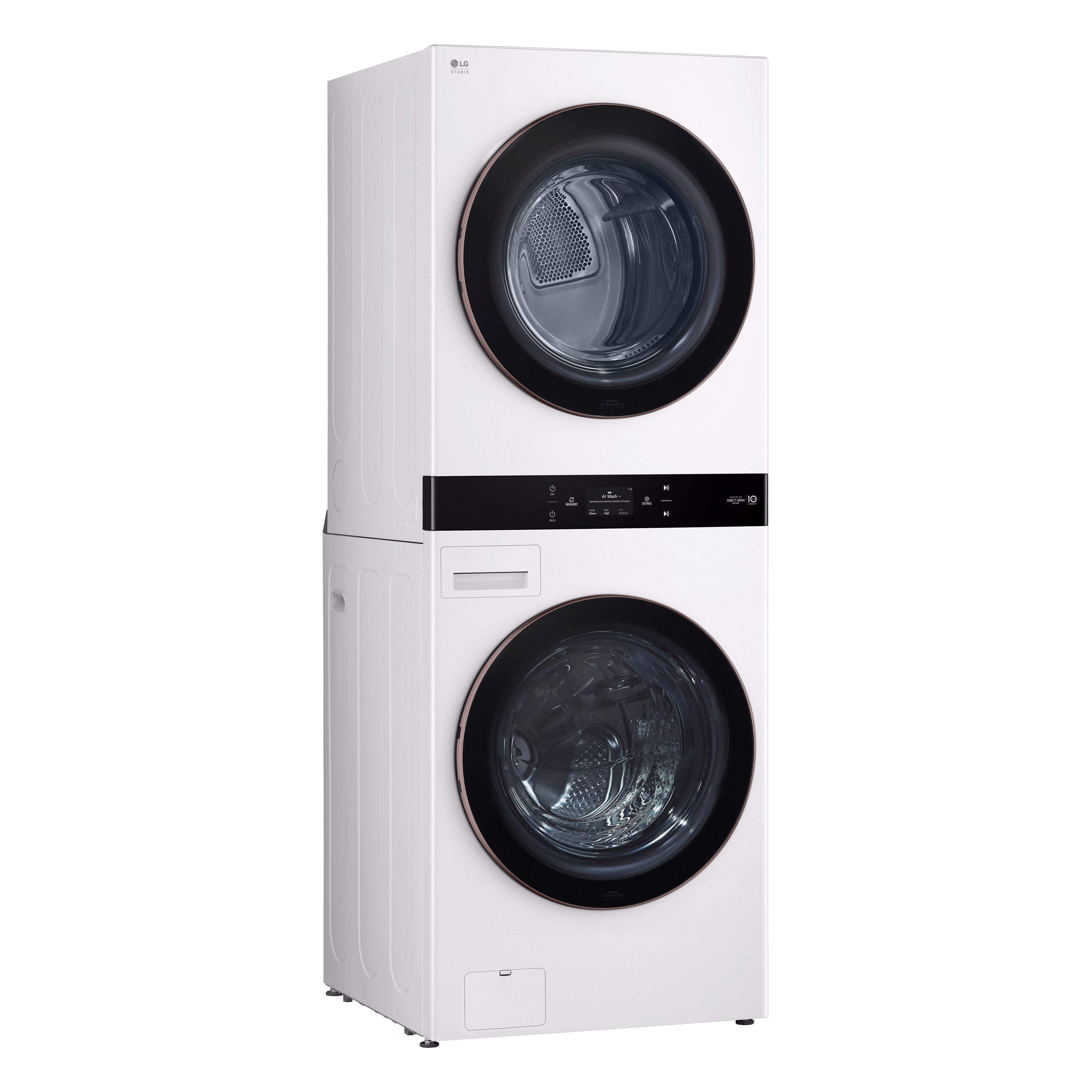 LG Studio 5.0 cu. ft. Washer 7.4 cu. ft. Electrictric Dryer Washtower in Essence White 