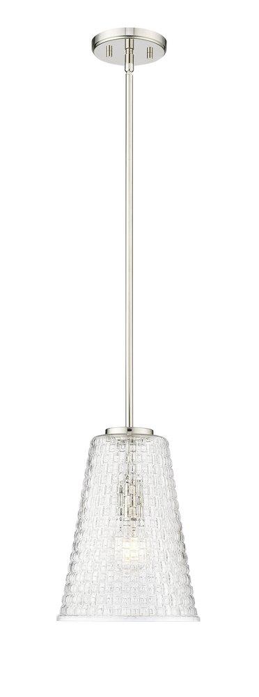 1-Light Pendant Light in Polished Nickel 