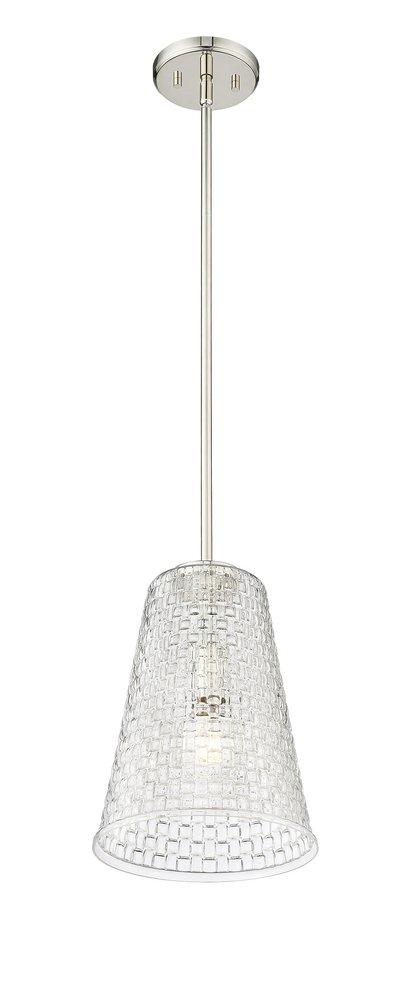 1-Light Pendant Light in Polished Nickel 