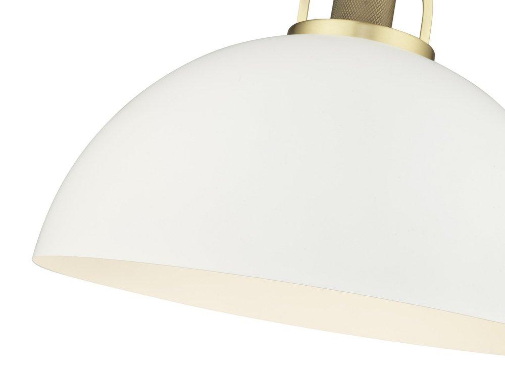 1-Light Pendant Light in Vintage Brass/Matte White 