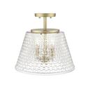 Millennium Lighting Vintage Brass 3-Light Semi-Flush Mount Ceiling Light 