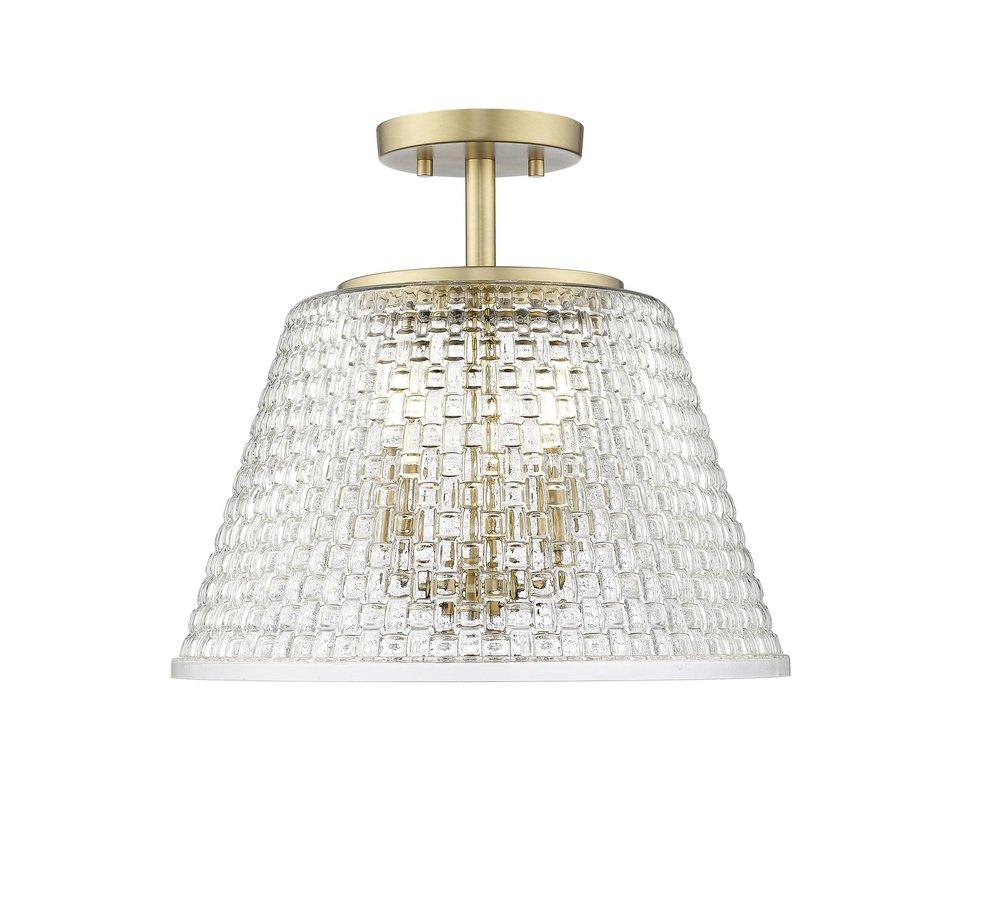 Millennium Lighting Vintage Brass 3-Light Semi-Flush Mount Ceiling Light 