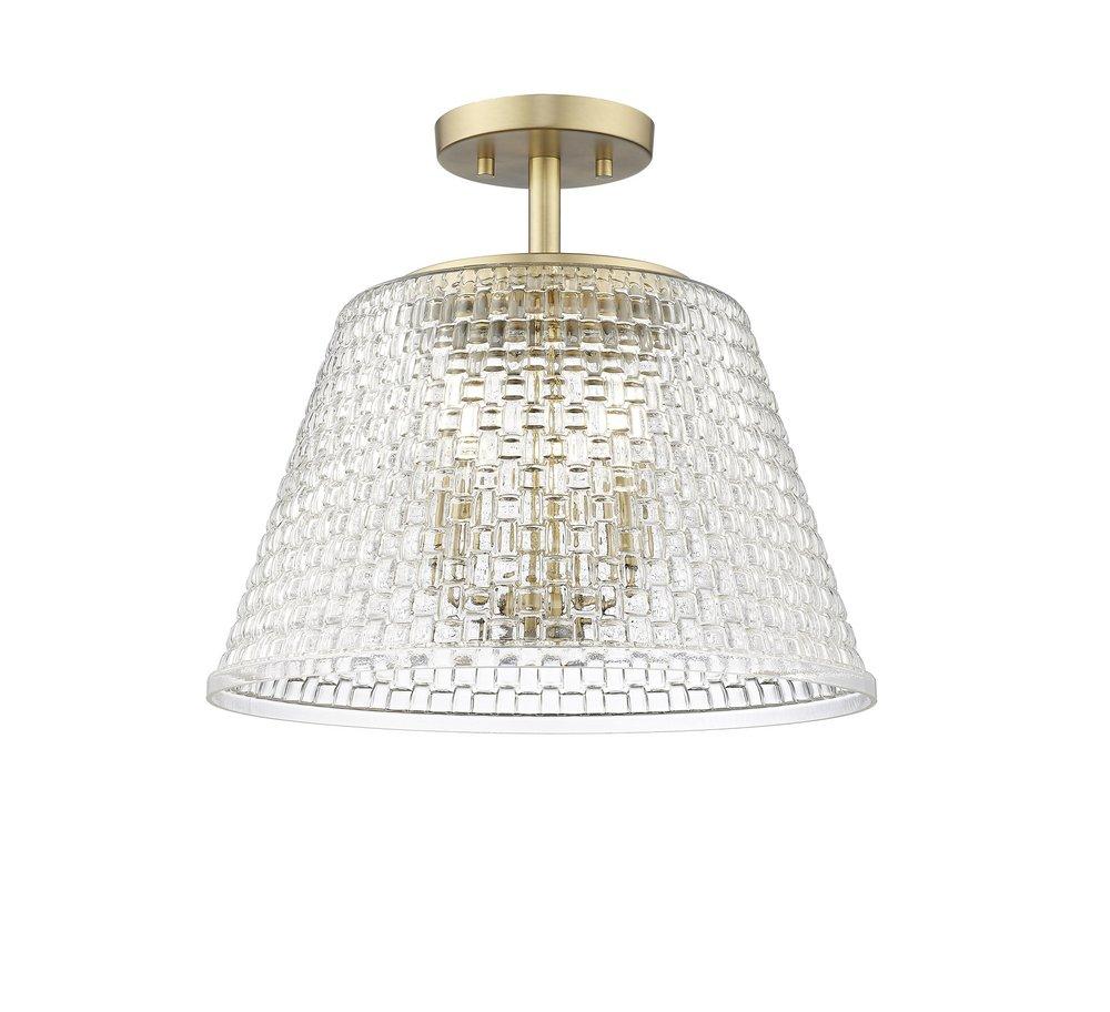 Millennium Lighting Vintage Brass 3-Light Semi-Flush Mount Ceiling Light 