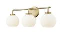 Millennium Lighting Vintage Brass 3-Light Vanity Fixture 