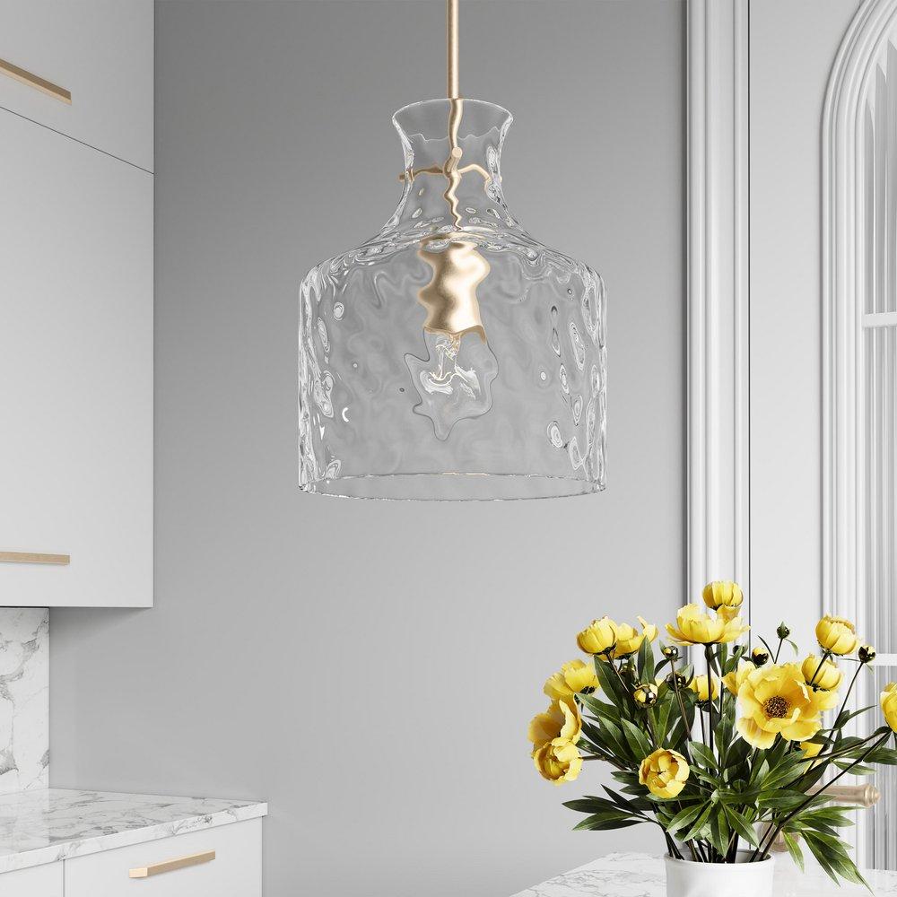 1-Light Pendant Light in Modern Gold 