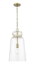 1-Light Pendant Light in Vintage Brass 