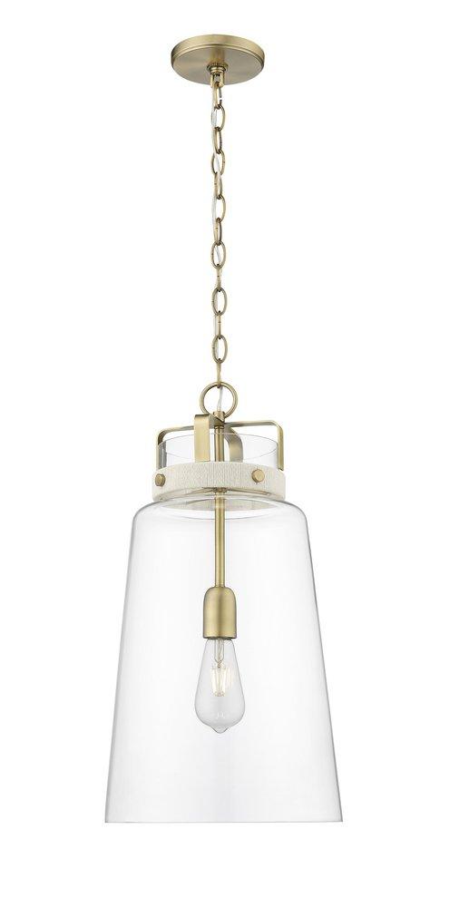 1-Light Pendant Light in Vintage Brass 