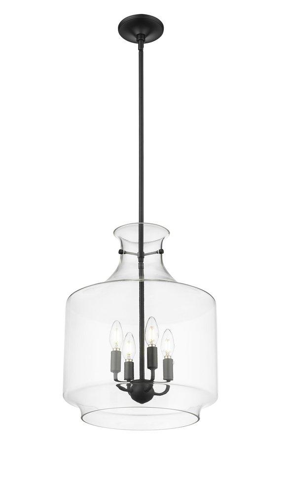 4-Light Pendant Light in Matte Black 