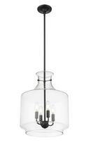 4-Light Pendant Light in Matte Black 