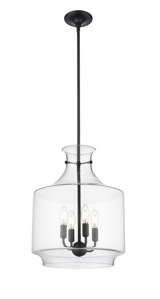 4-Light Pendant Light in Matte Black 