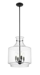 4-Light Pendant Light in Matte Black 