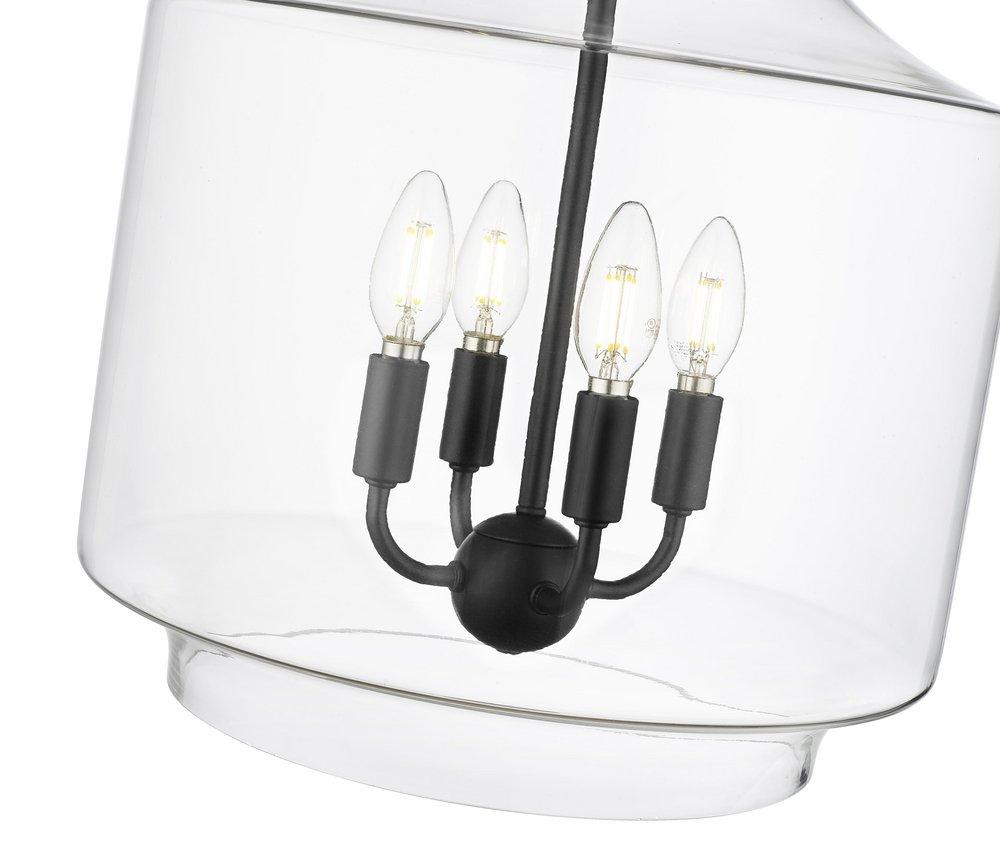 4-Light Pendant Light in Matte Black 