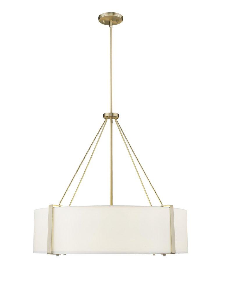 6-Light Pendant Light in Modern Gold/White 
