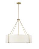 6-Light Pendant Light in Modern Gold/White 