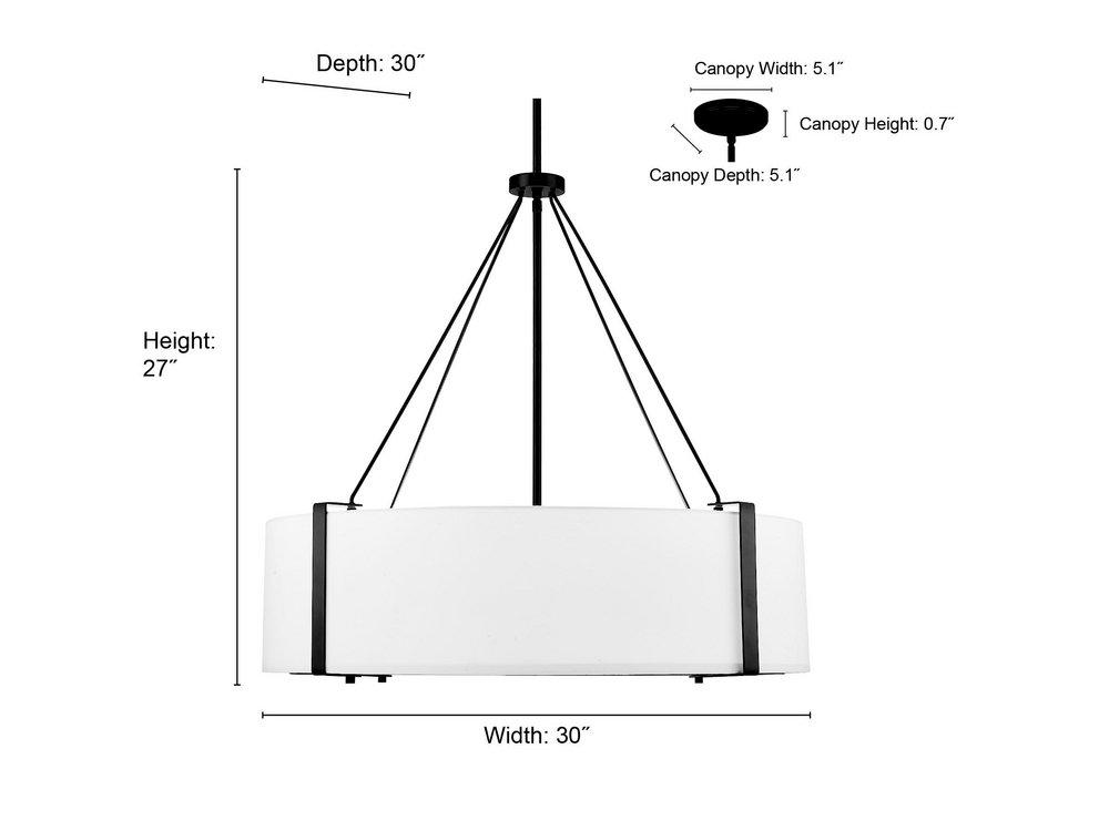 6-Light Pendant Light in Modern Gold/White 