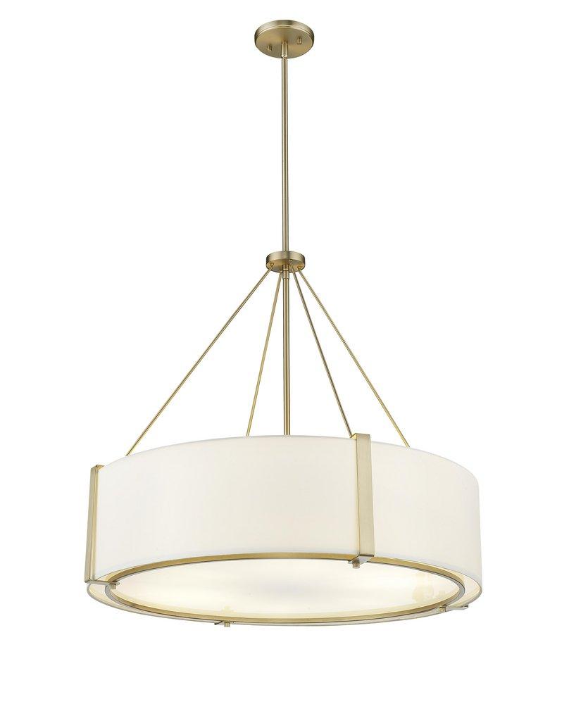 6-Light Pendant Light in Modern Gold/White 