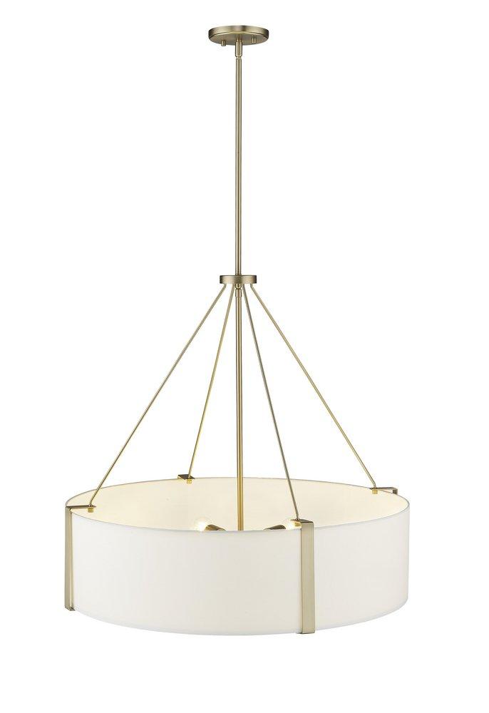 6-Light Pendant Light in Modern Gold/White 
