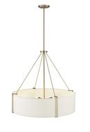 6-Light Pendant Light in Modern Gold/White 