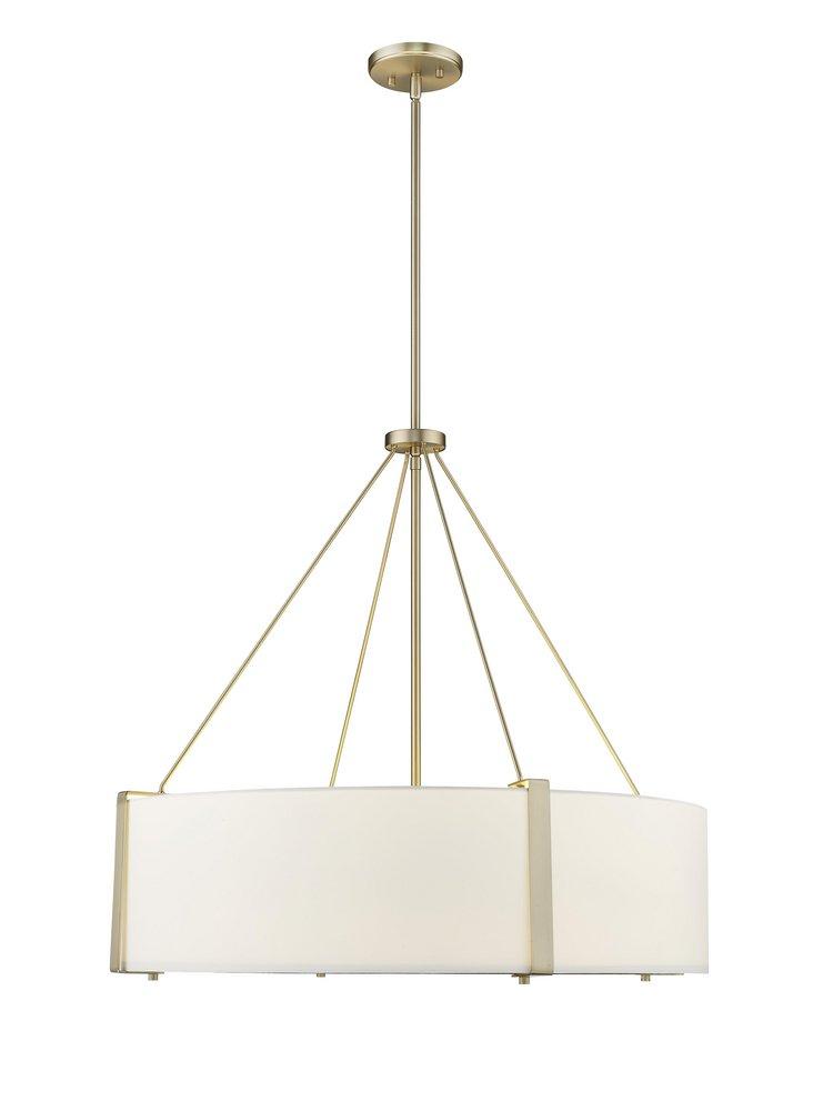 6-Light Pendant Light in Modern Gold/White 