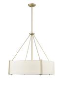 6-Light Pendant Light in Modern Gold/White 